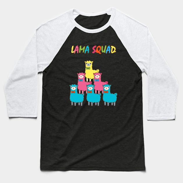 The colourful Lama Squad Baseball T-Shirt by SPAZE